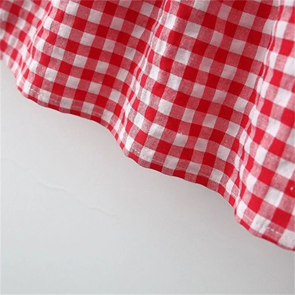 2Pcs/Set Baby Girl Plaid Sweet-  0 To 3 Years Children Clothes Suit & Hat