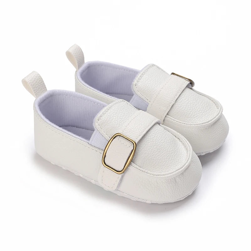 Baby Christening Shoes (0–18M) – PU Leather Moccasins for Boys & Girls