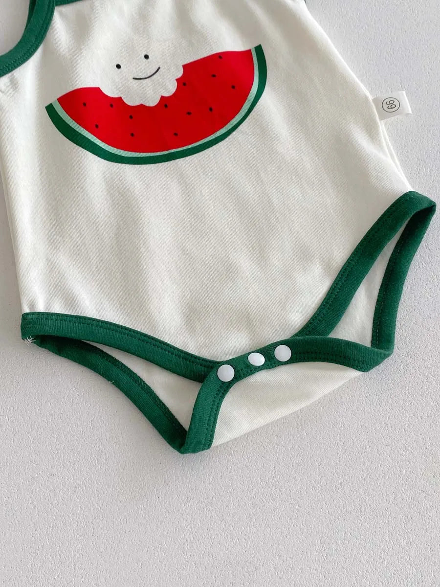 Cute Baby Summer Sling Jumpsuit with Hat (0–18M)