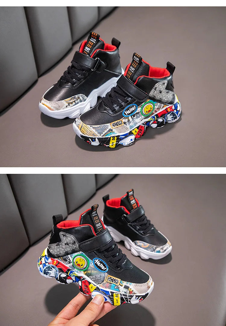Kids Cartoon Sports Sneakers – Casual Basketball Shoes (26–36)