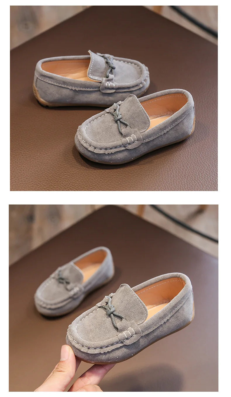 Kids 2025 Slip-On Loafers – Soft PU Leather Casual Shoes