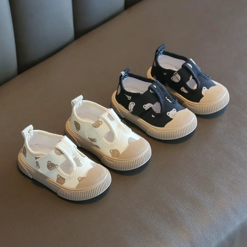 Kids Cartoon Canvas Shoes – Soft Sole Casual Walking Sneakers