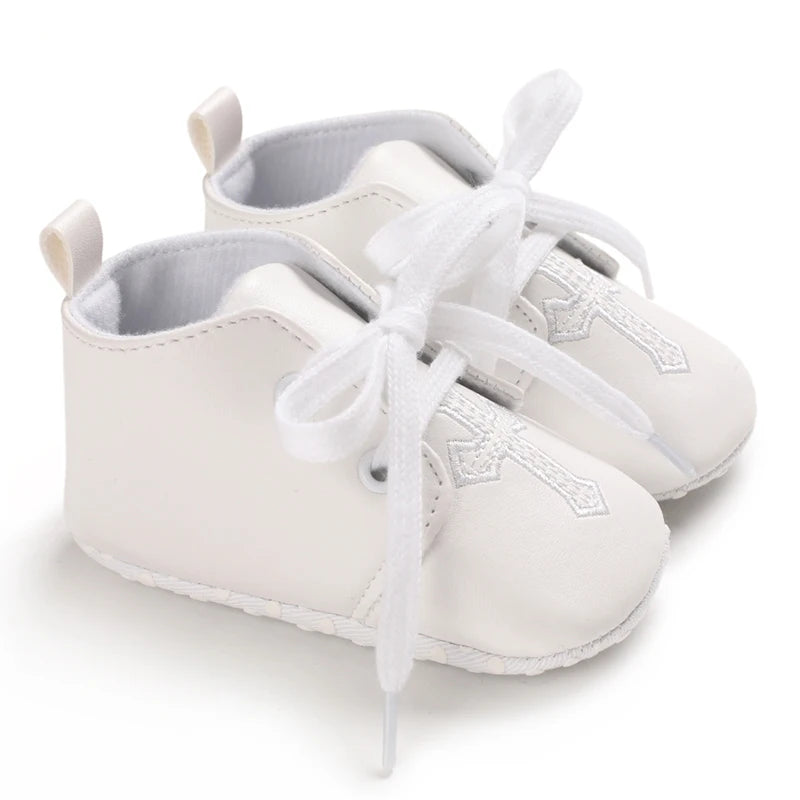 Infant Spring Sneakers (0–18M) – White Non-Slip Soft-Soled Shoes