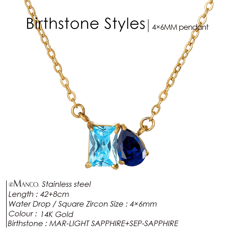 EManco Stainless Steel Square Zircon