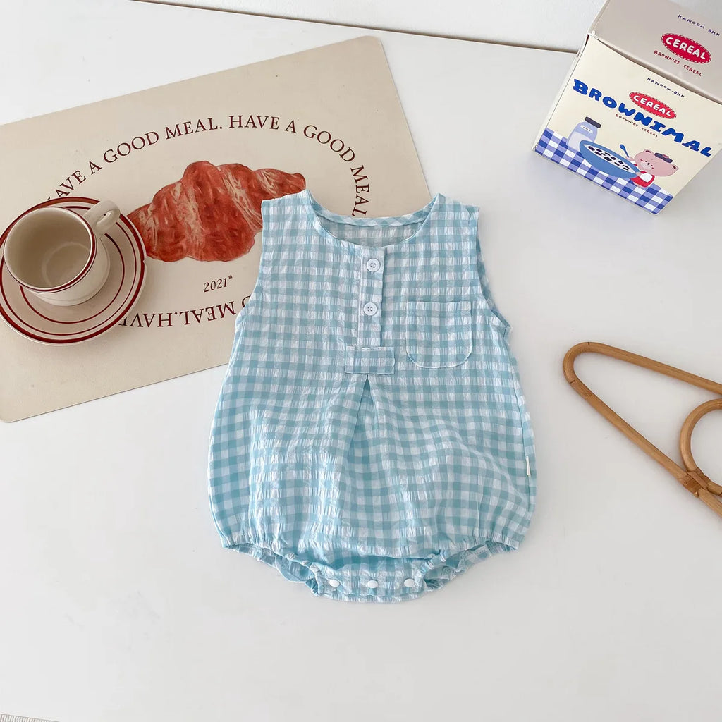 Baby Plaid Sleeveless Jumpsuit (0-24M)