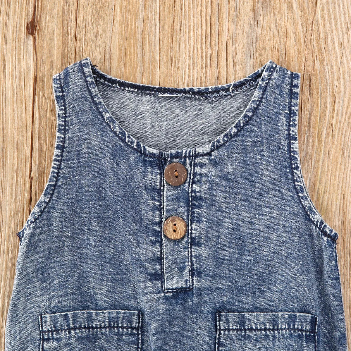 Newborn Baby Summer Romper, Denim One-Piece Jumpsuit