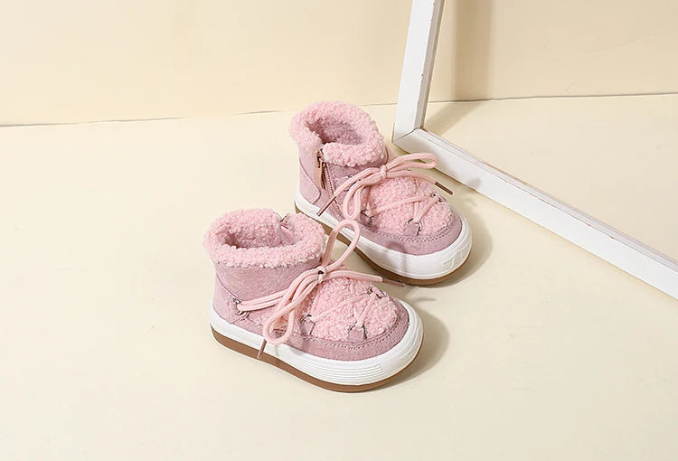 Baby Boots – Warm Plush Rubber Sole Sneakers for Toddlers