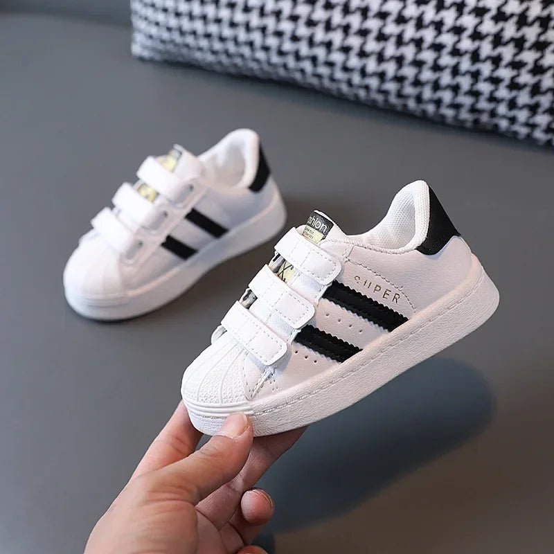 Kids White Sneakers – Breathable Non-Slip Casual Shoes