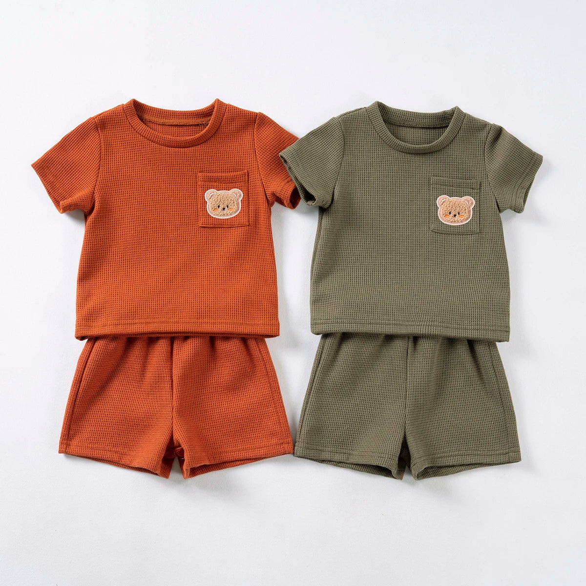 Cute Bear Short Sleeve & Breathable Shorts 2pcs Comfortable