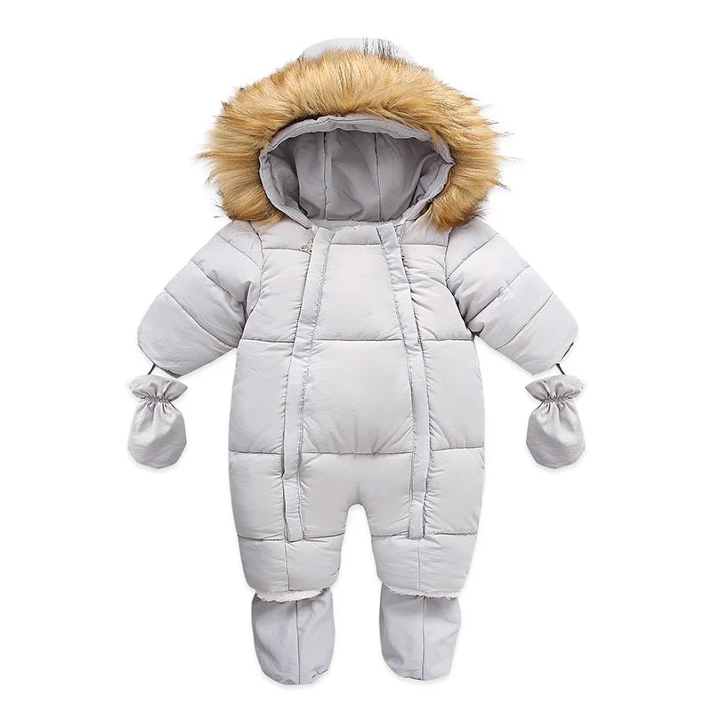 Baby Winter One-Piece, Thick Hooded Down Romper