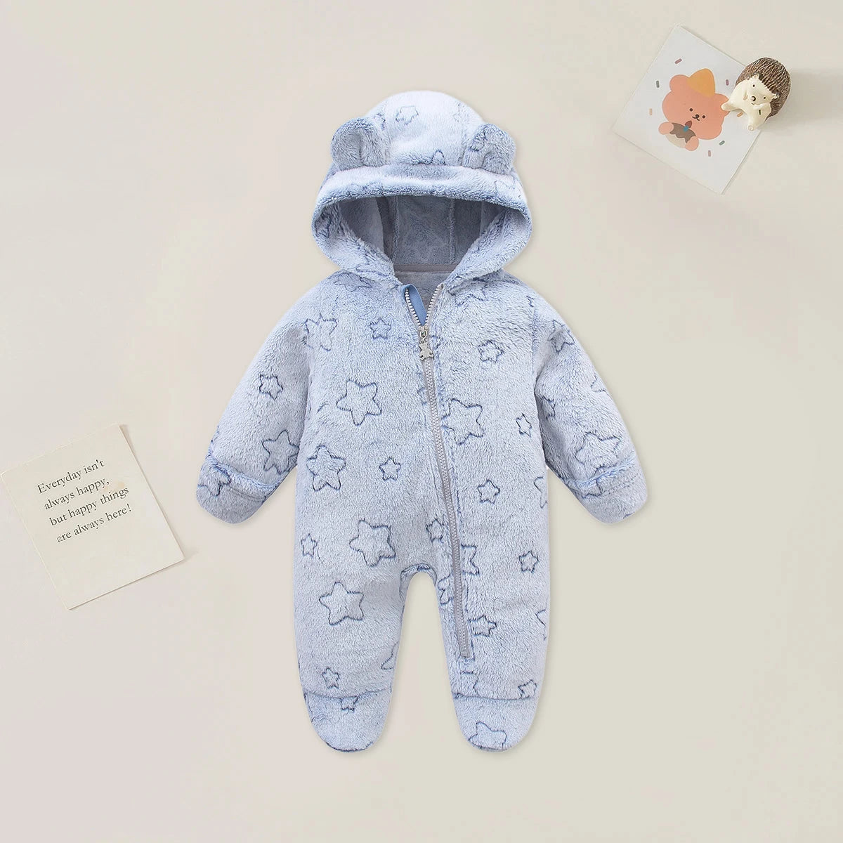 Infant Warm Bodysuit, 0–12 Months, Soft Flannel