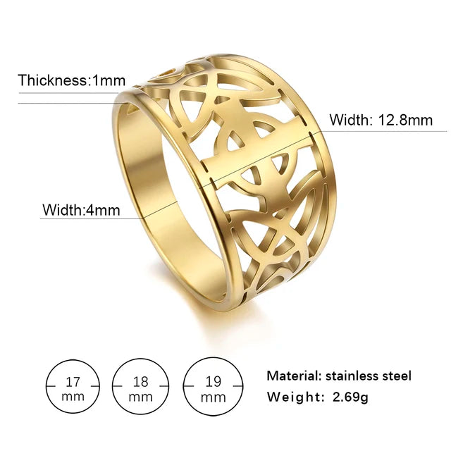 Cazador  Triquetra Irish Celtics Knot Rings for Women Stainless Steel Talisman Amulet Man Ring Jewelry 2026 Couple Gifts