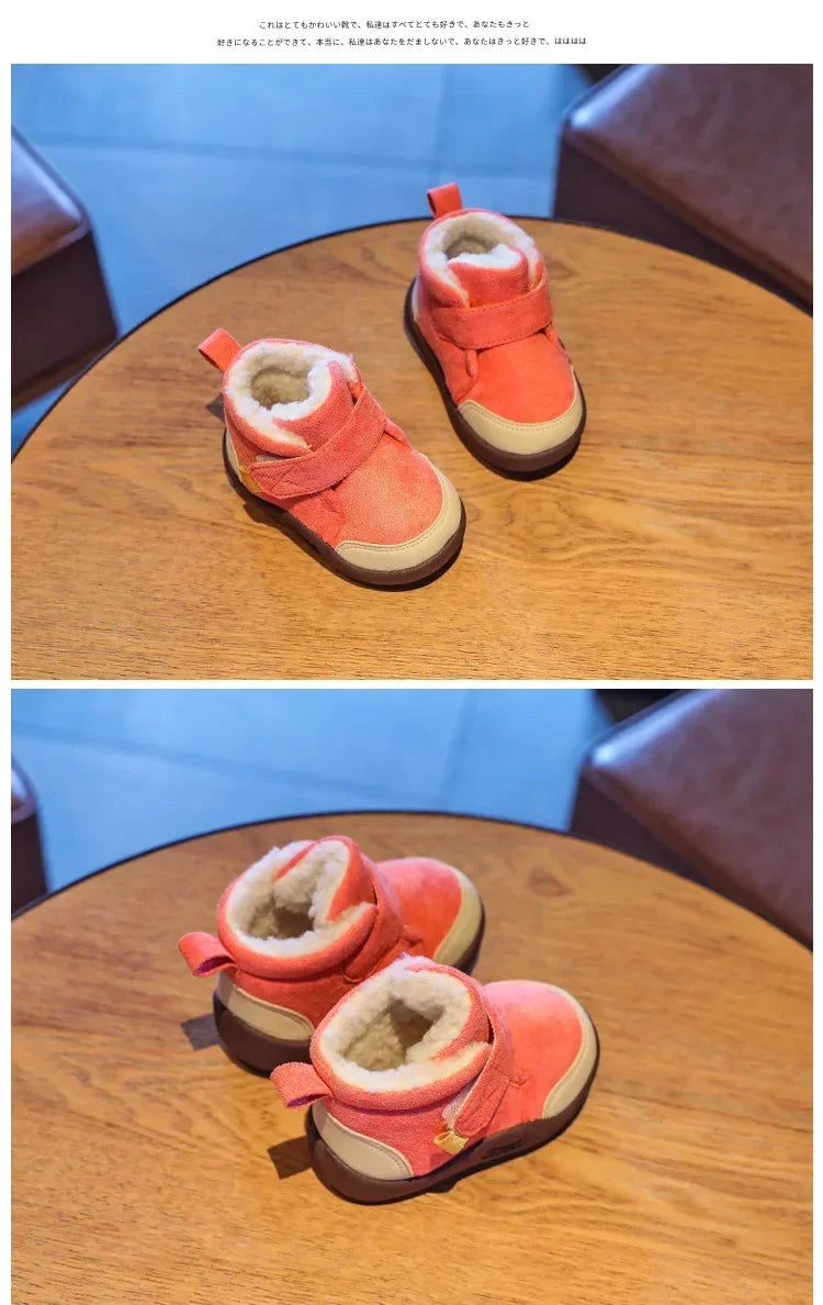 Kids Winter Snow Boots (0–5Y) – Plush Warm Non-Slip Sneakers