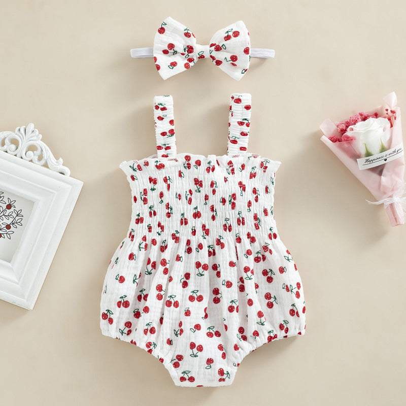 Baby Girl Sleeveless Romper & Headband (0–12M)