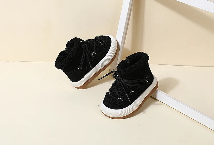Baby Boots – Warm Plush Rubber Sole Sneakers for Toddlers