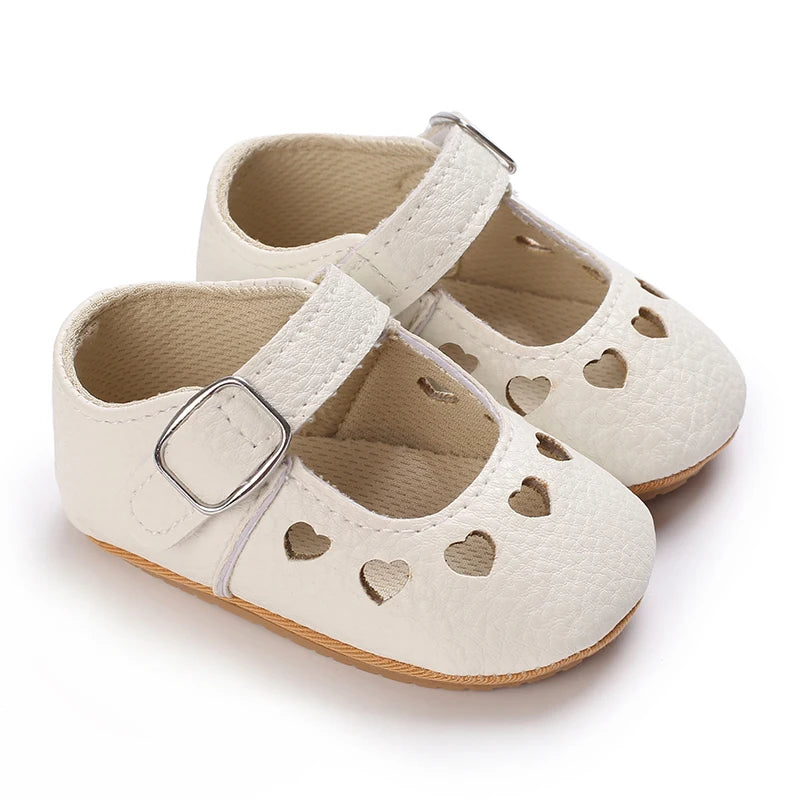 Baby Girls’ Bow Princess Shoes – Soft Leather Non-Slip Walking Sneakers