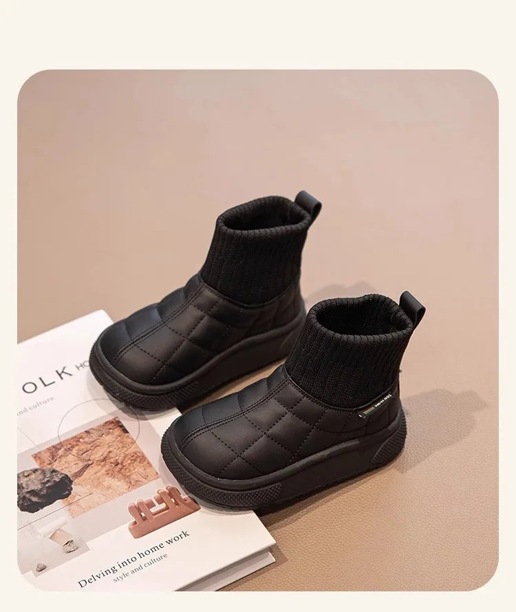 Kids’ Sock-Style Snow Boots – Warm Autumn/Winter Shoes
