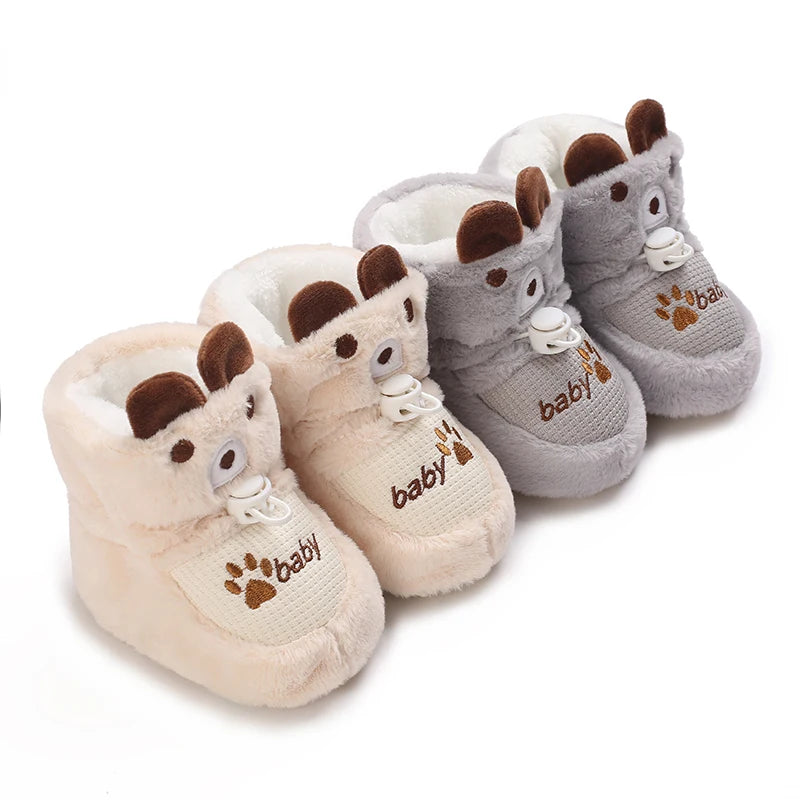 Winter 0-1 Year Old Baby Boots Warm and Cute Soft Soled Shoes