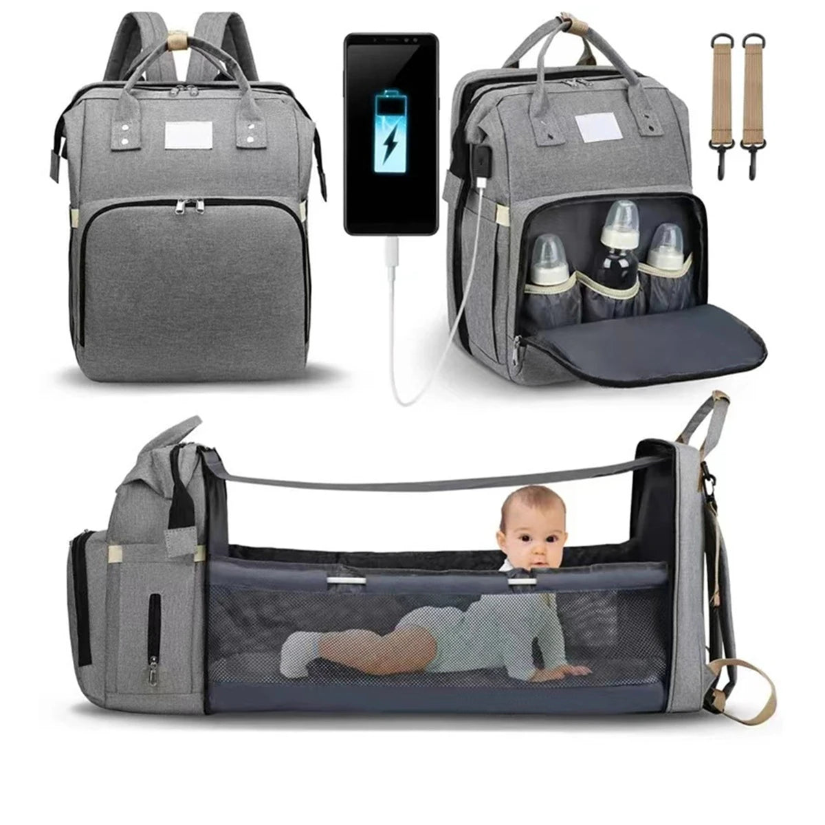 Portable Mummy Bag – Folding Crib & Baby Organizer