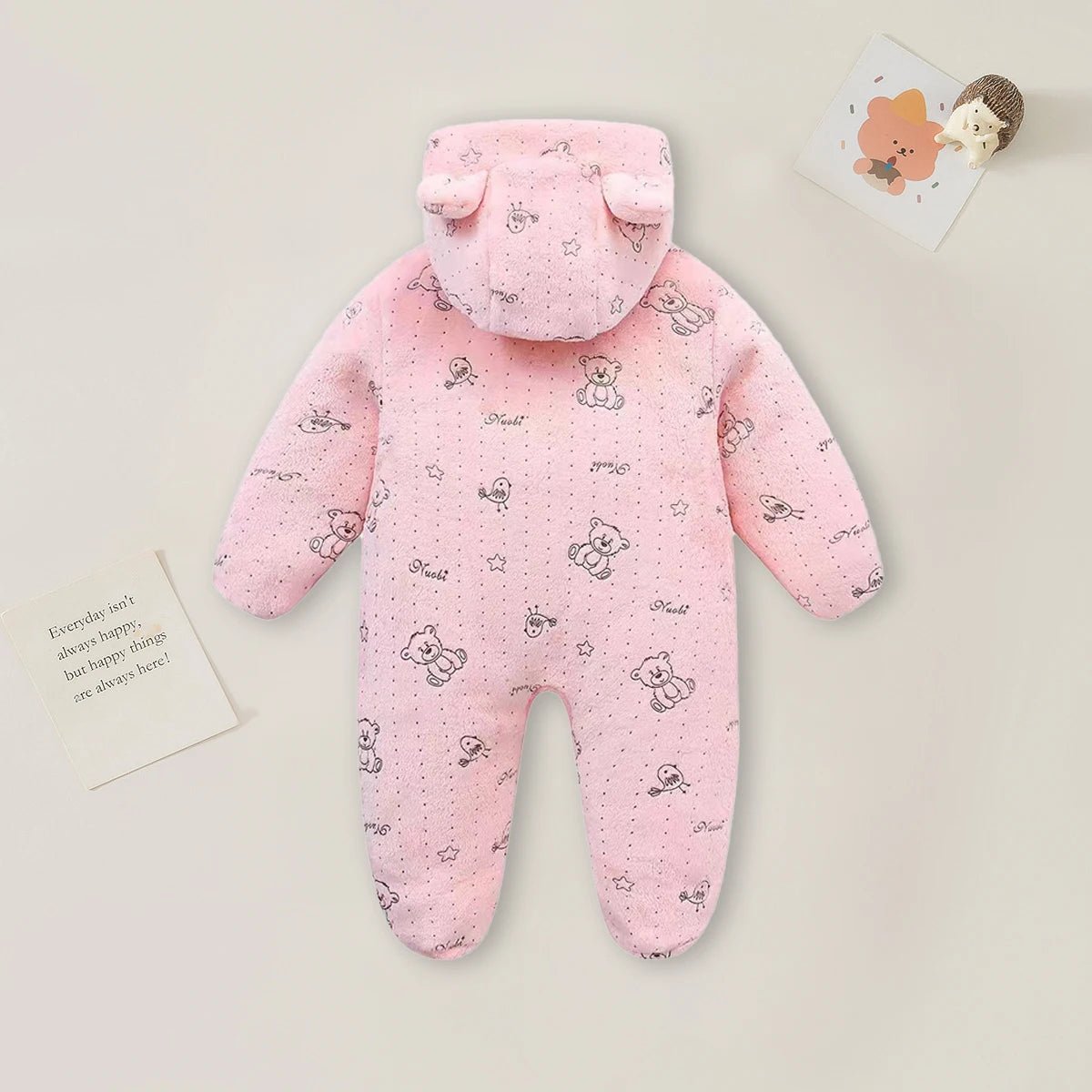Infant Warm Bodysuit, 0–12 Months, Soft Flannel