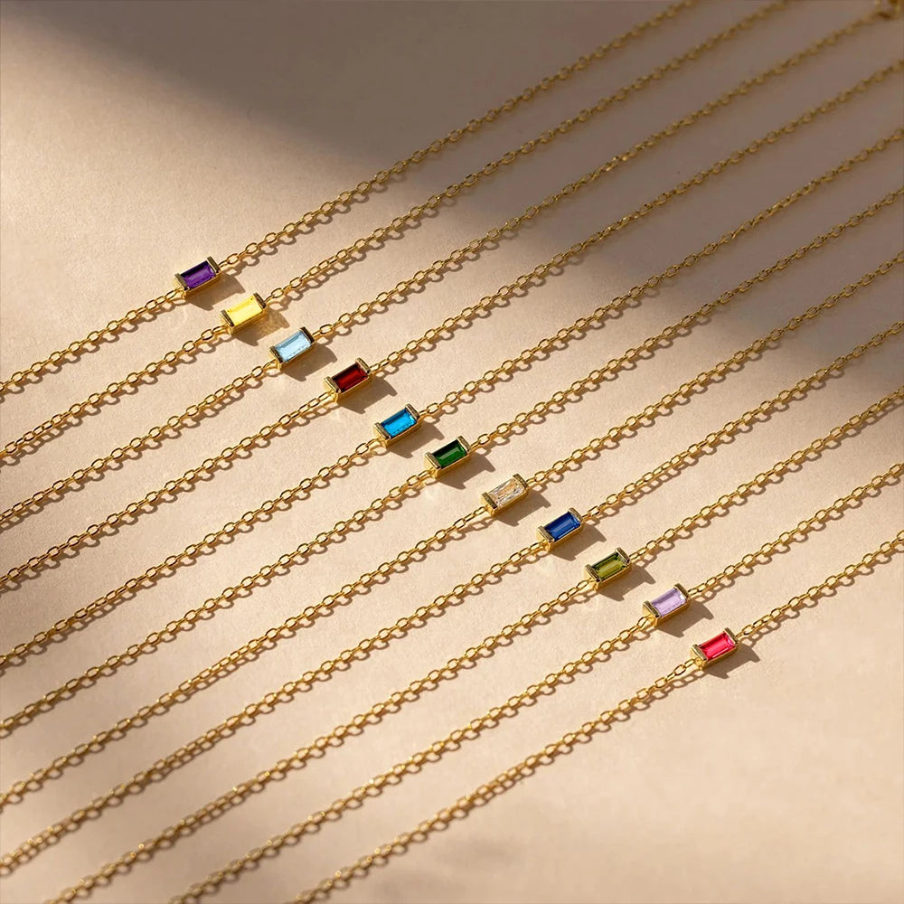 EManco Stainless Steel Colorful Birthstone Pendant