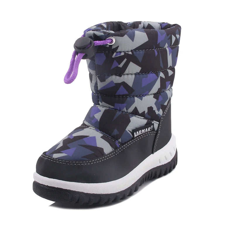 Kids Winter Fur Snow Boots – Waterproof Non-Slip Shoes
