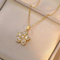 316L Stainless Steel Green Zircon Flowers