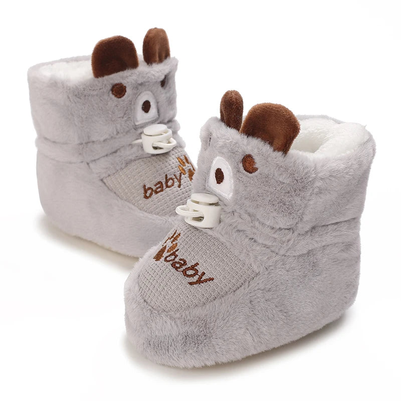 Winter 0-1 Year Old Baby Boots Warm and Cute Soft Soled Shoes