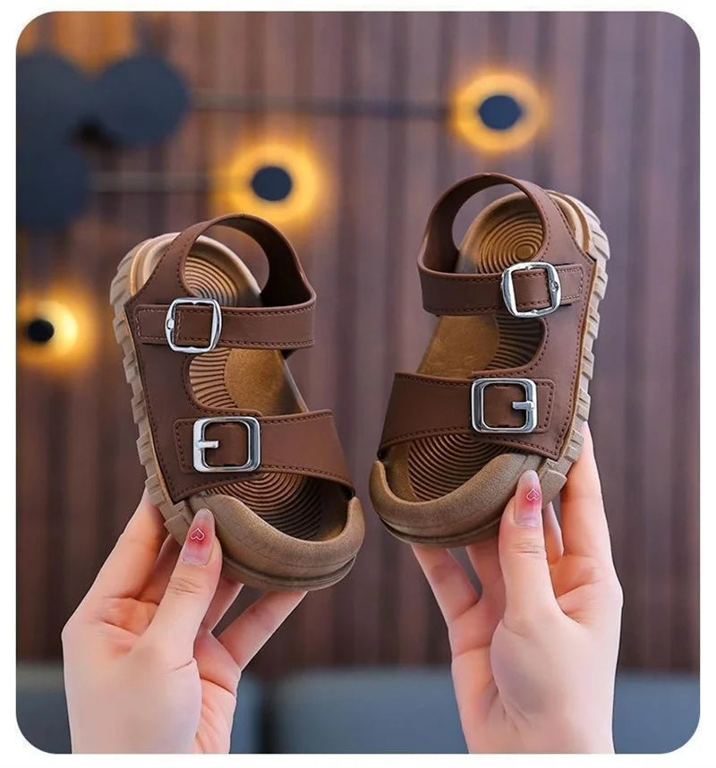 Kids’ Summer Sandals – Soft, Anti-Kick, Solid Color