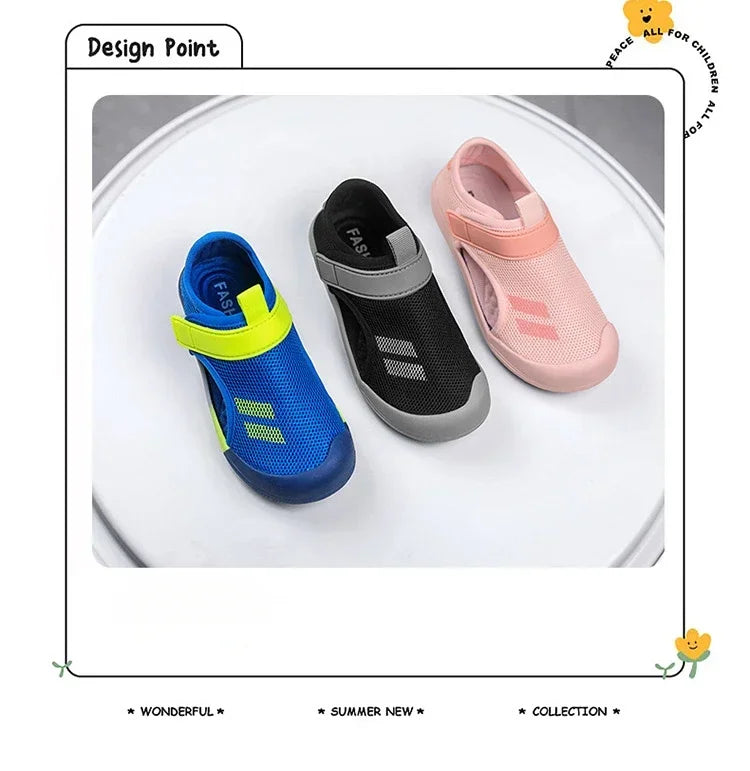 Kids Mesh Sport Sandals – Lightweight Closed-Toe Casual Shoes (23-36)
