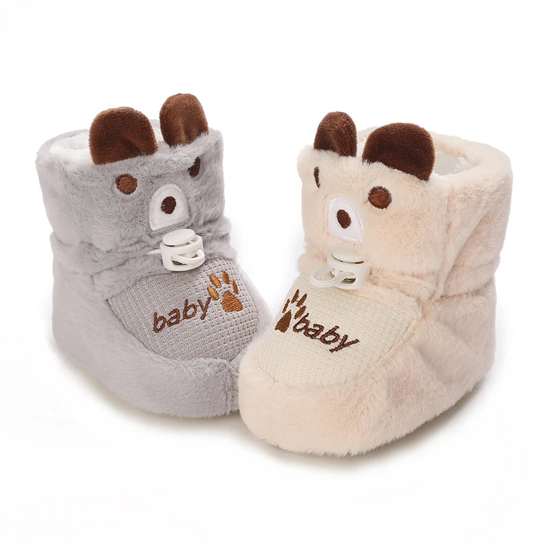 Winter 0-1 Year Old Baby Boots Warm and Cute Soft Soled Shoes