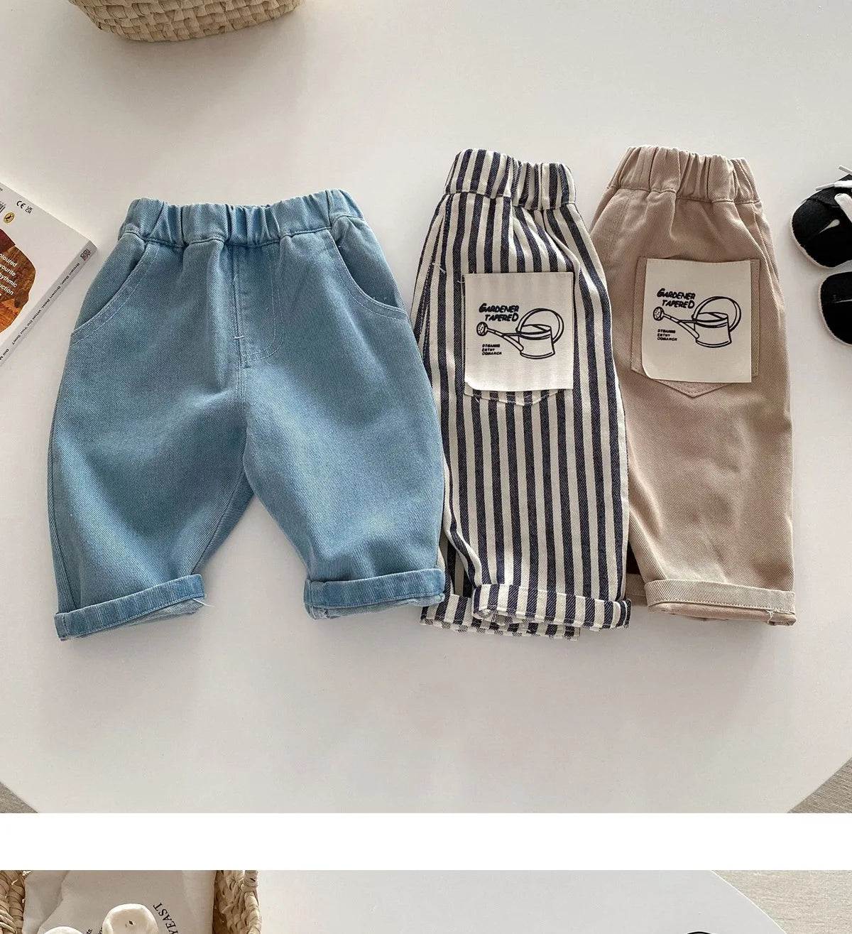 Kids Spring Striped Denim Pants (0–5Y)