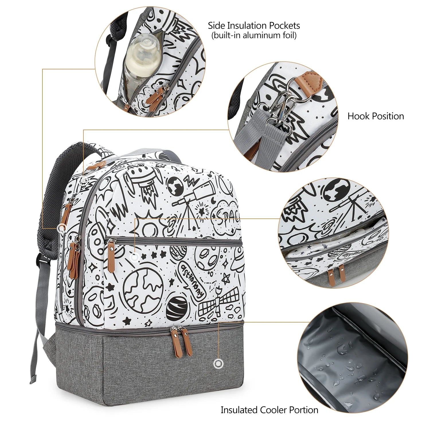 Medium Size Breast Pump Bag – Double Layer Cooler Bag for Outdoor & Working Moms