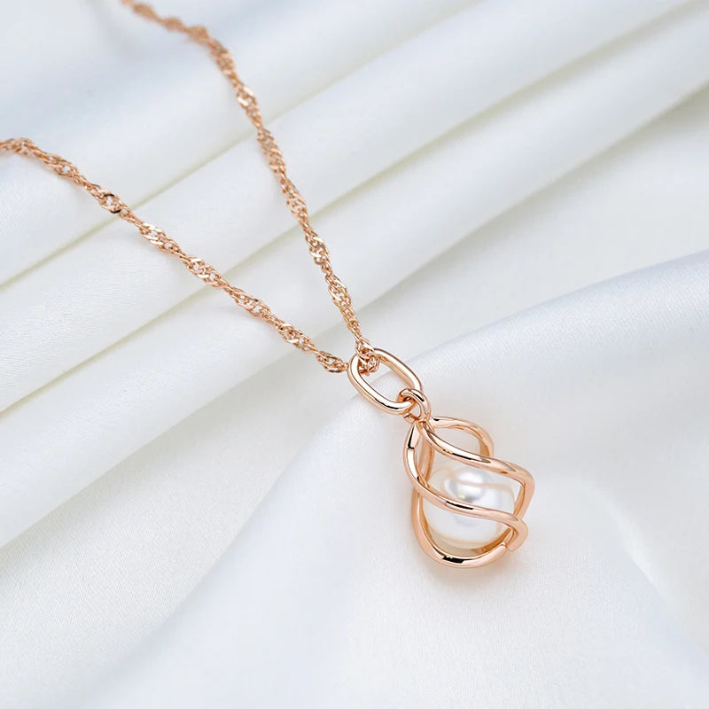Rose Gold Geometric Hollow Necklace