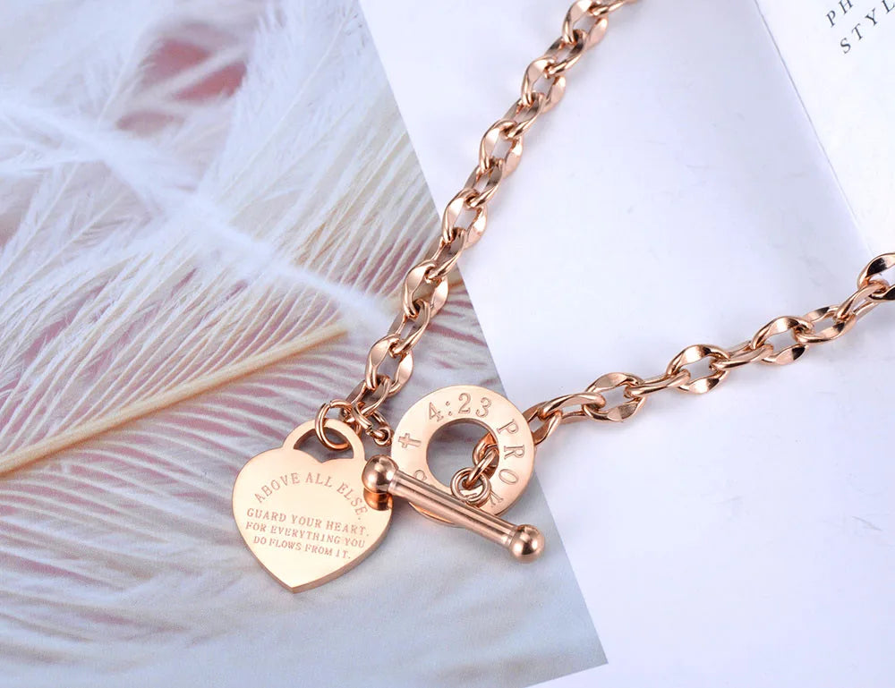 Lokaer Titanium Stainless Steel Heart Charm