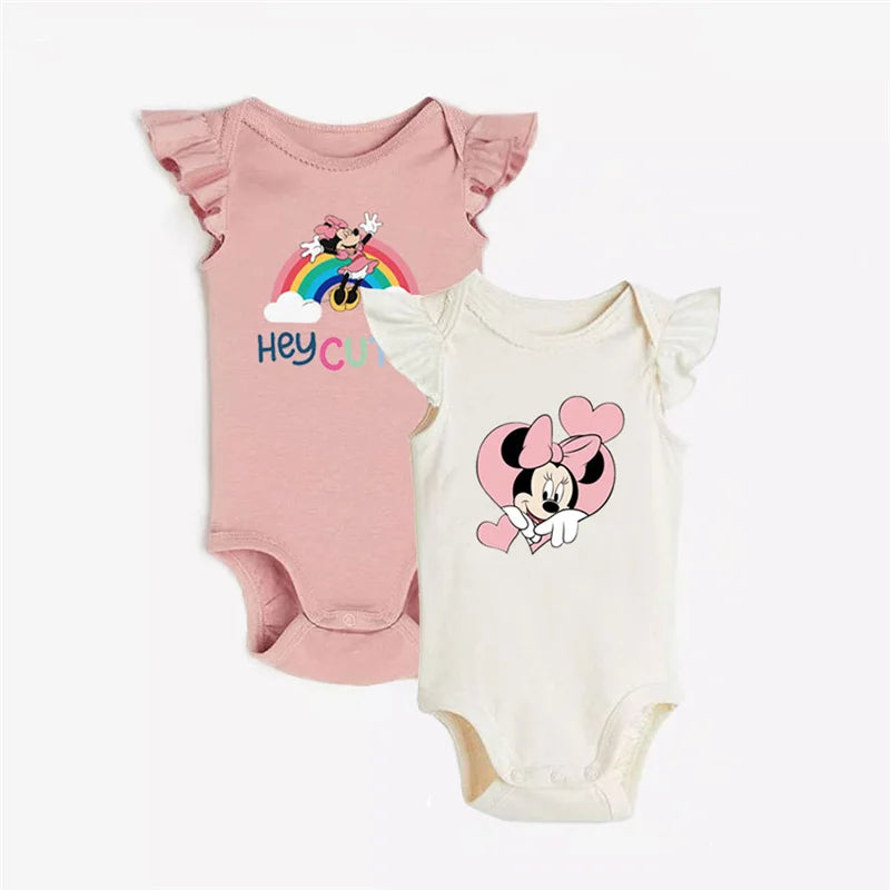 2Pcs Cotton Mickey Mouse Baby Bodysuits