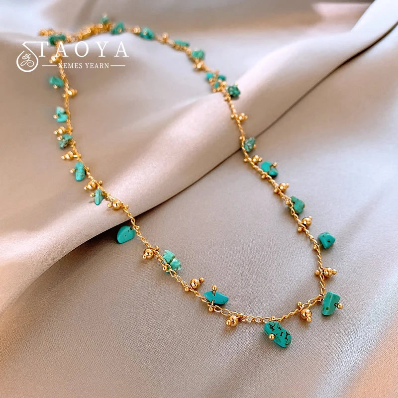 Natural Irregular Green Stone Pendant