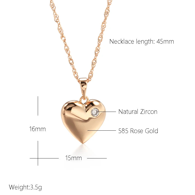 Kinel New Heart Pendant Necklace for