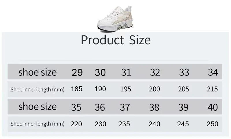 Kids Two-Wheel Roller Skates – Detachable Walking Shoes