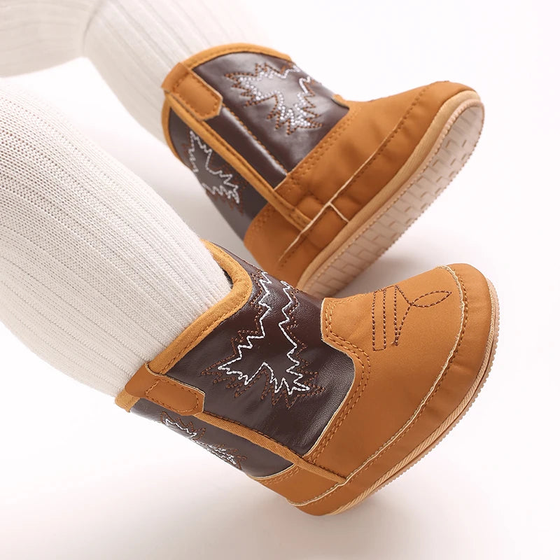 Baby Little Boots (0–18M) – Soft PU Anti-Slip Spring/Autumn Shoes