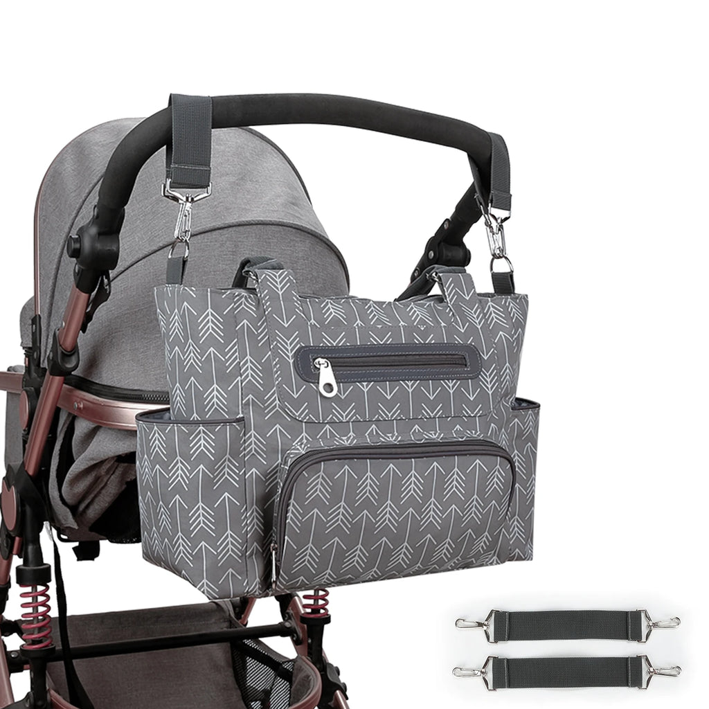 7pcs Nappy Changing Bag Set – Multifunctional Tote, Shoulder & Travel Diaper Bag