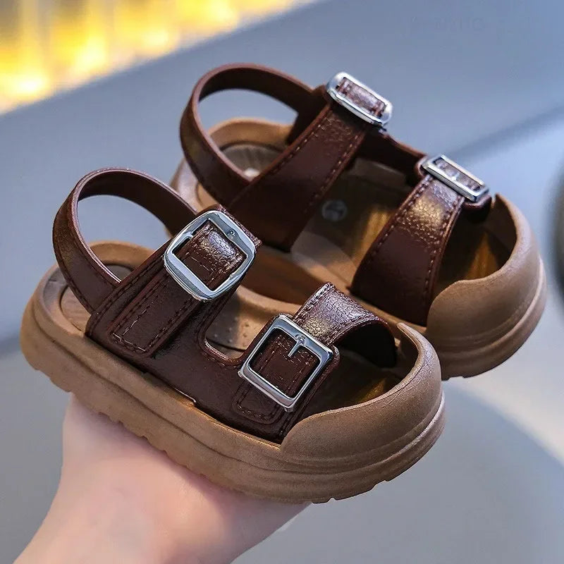 Kids’ PVC Summer Sandals – Buckle, Non-Slip, Waterproof