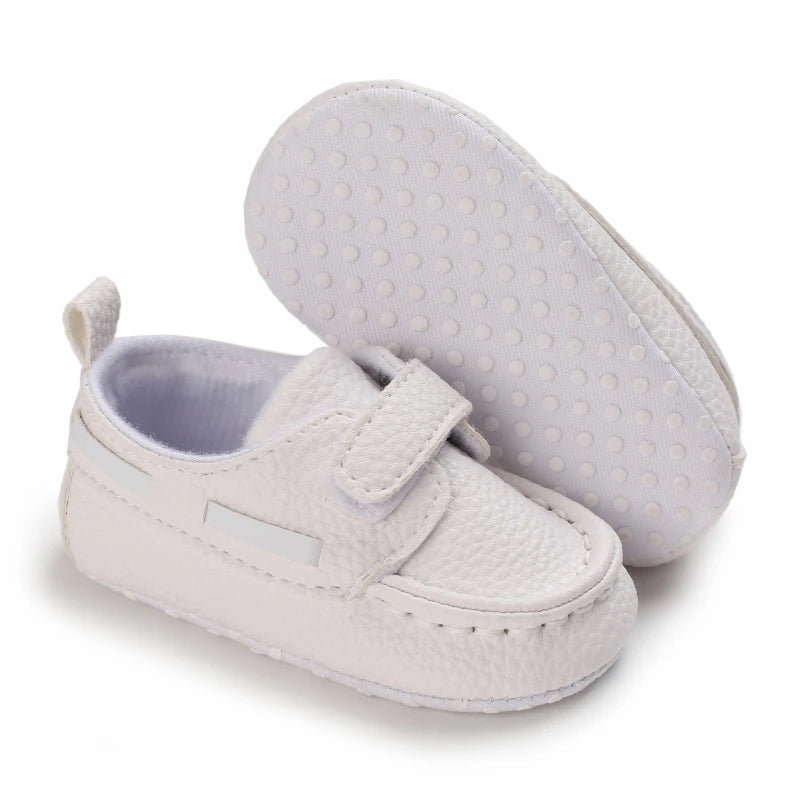 Baby Christening Shoes (0–18M) – PU Leather Moccasins for Boys & Girls