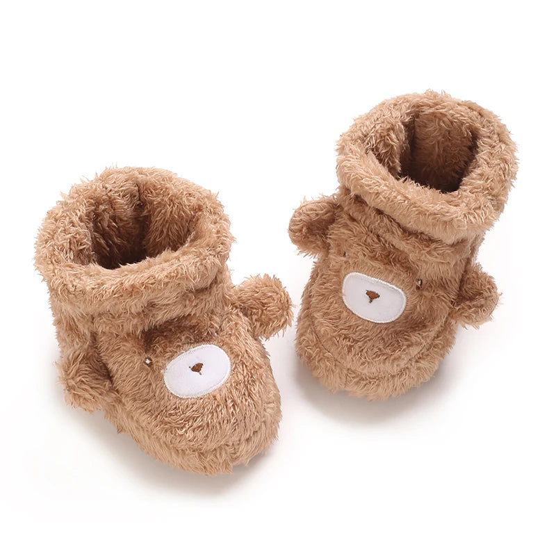Baby Winter Cotton Shoes (0–1Y) – Thick Warm Teddy Bear Walking Shoes