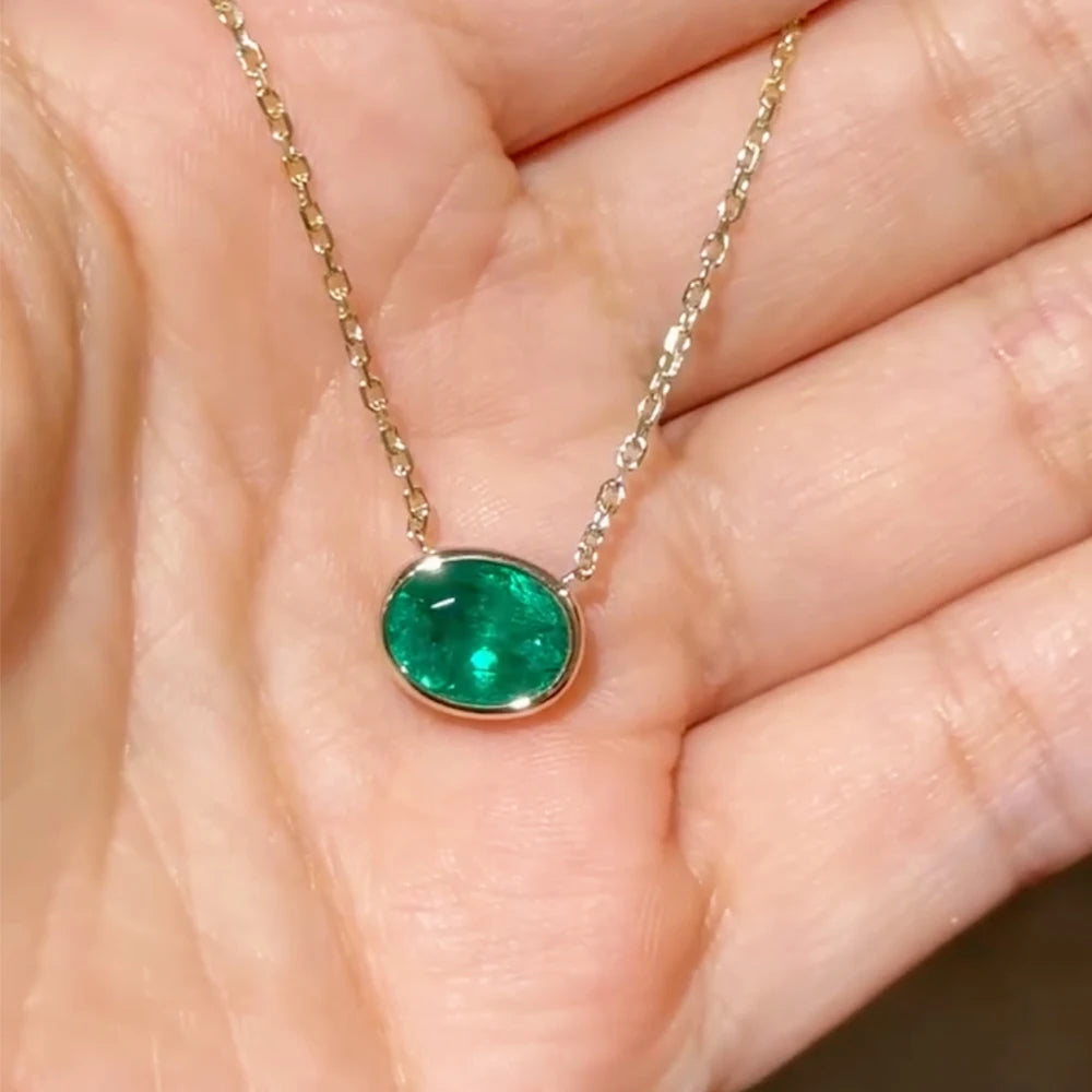 Luxury Retro Emerald Green Oval Square