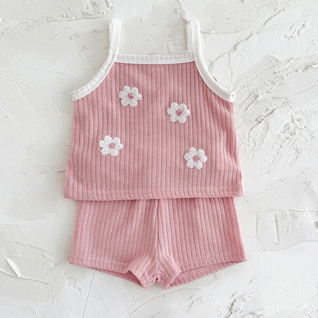 2PCS Baby Girl Summer Set – T-shirt & Shorts