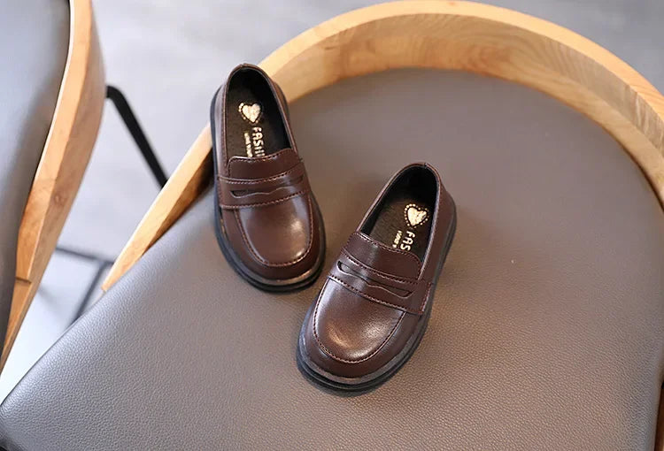 Kids’ Leather Loafers – Slip-On School & Party Shoes (21–36)