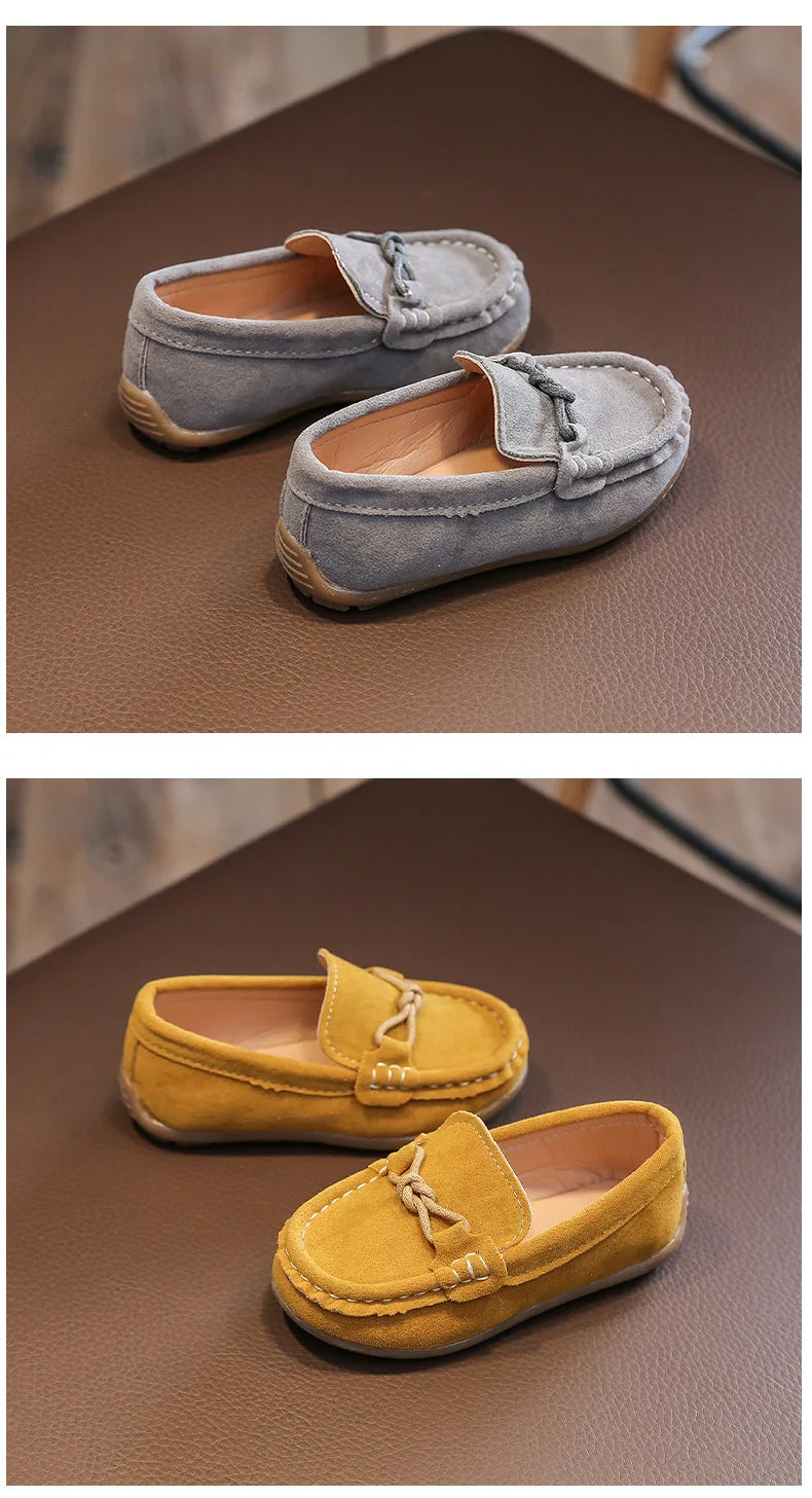 Kids 2025 Slip-On Loafers – Soft PU Leather Casual Shoes