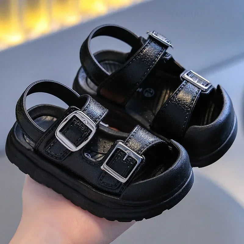 Kids’ PVC Summer Sandals – Buckle, Non-Slip, Waterproof