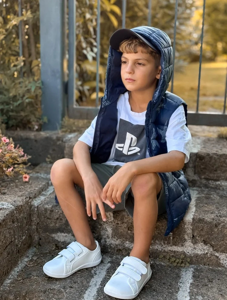 Kids Barefoot Sneakers – Lightweight Wide-Toe Hook & Loop Shoes